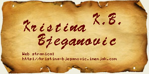 Kristina Bjeganović vizit kartica